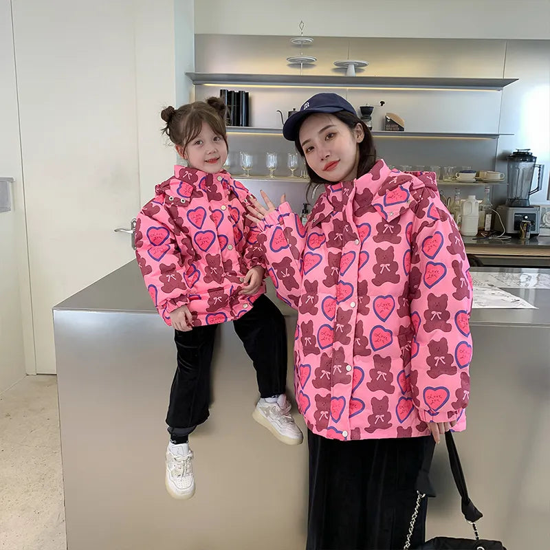 Doudoune-mere-fille-avec-imprime-4