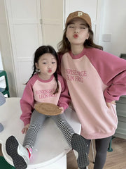 Sweat assorti mère-fille en coton