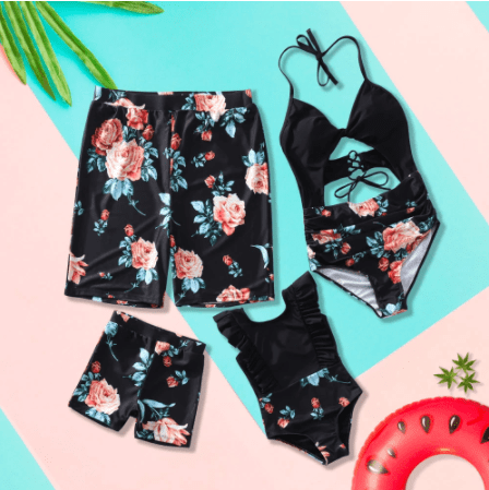 Maillot de bain famille assorti floral