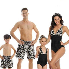 Maillot de bain famille assorti léopard