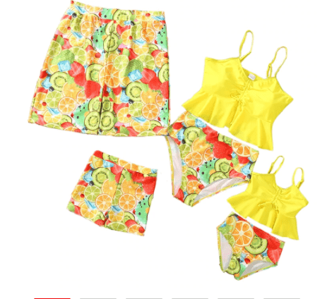 Maillot de bain famille assorti multi couleur