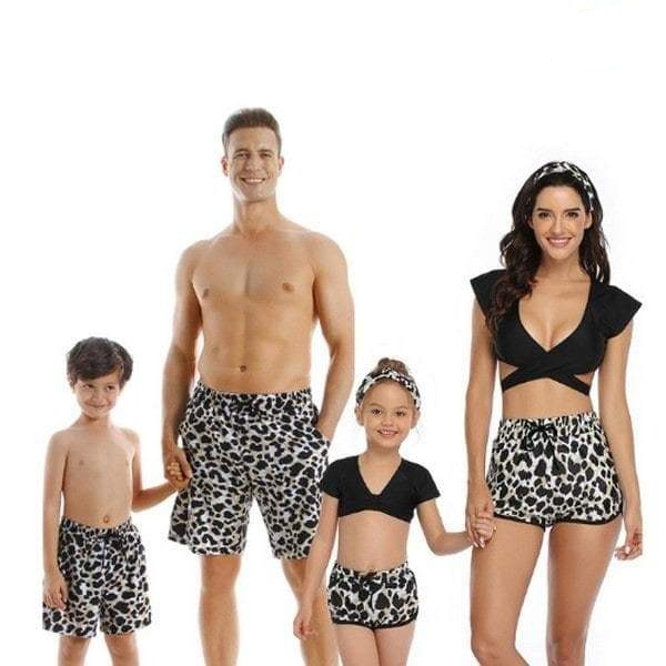 Maillot de bain famille assorti panthère