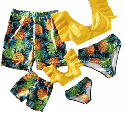 Maillot de bain famille avec des ananas