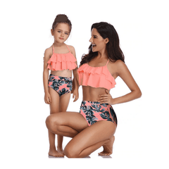 Maillot de bain mère fille assorti rose