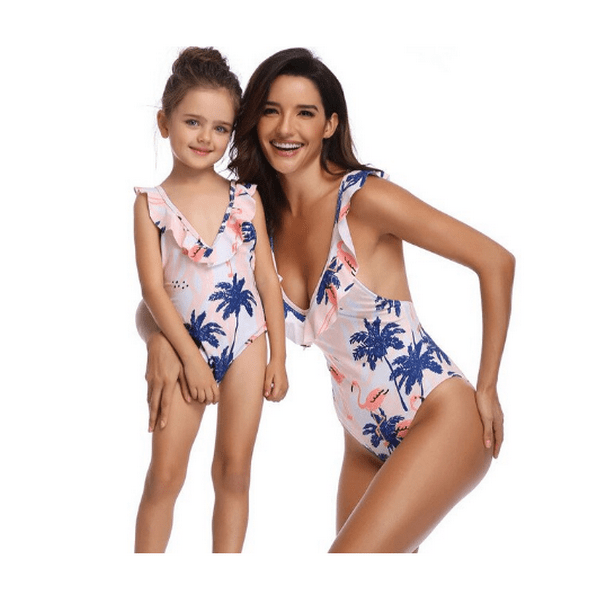 Maillot de bain mère fille blanc