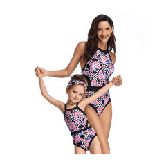 Maillot de bain mère fille fleurs