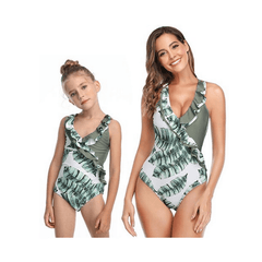Maillot de bain mère fille gris