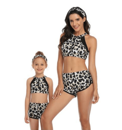 Maillot de bain mère fille identique tigre