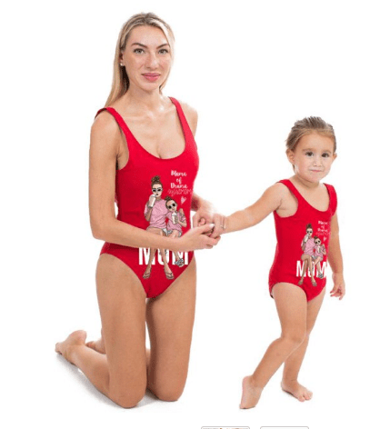 Maillot de bain mère fille je t'aime