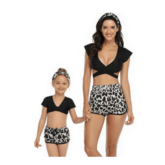 Maillot de bain mère fille léopard