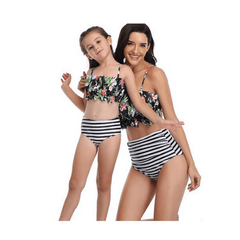 Maillot de bain mère fille rayé
