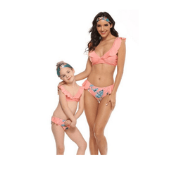 Maillot de bain mère fille rose