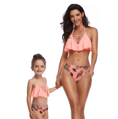 Maillot de bain mère fille rose fashion