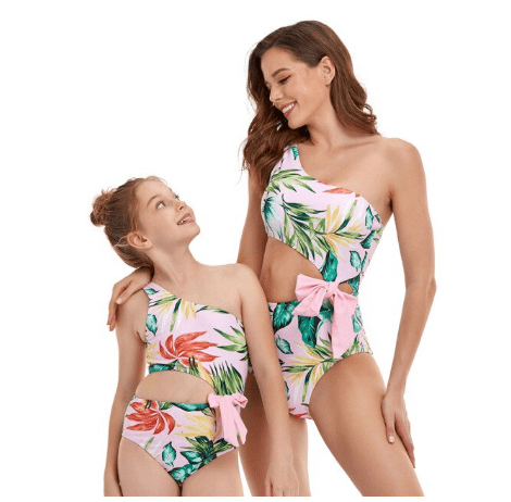 Maillot de bain mère fille rose sexy