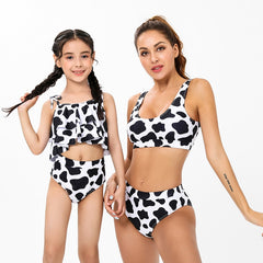 Maillot de bain mère fille vache