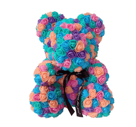 Ours en roses coloré