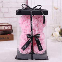 Ourson en rose rose clair boite