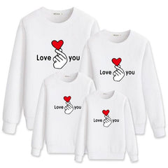 Pull famille je t'aime blanc