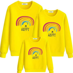 Pull famille arc-en-ciel jaune
