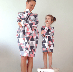 Pull mère fille à carreaux