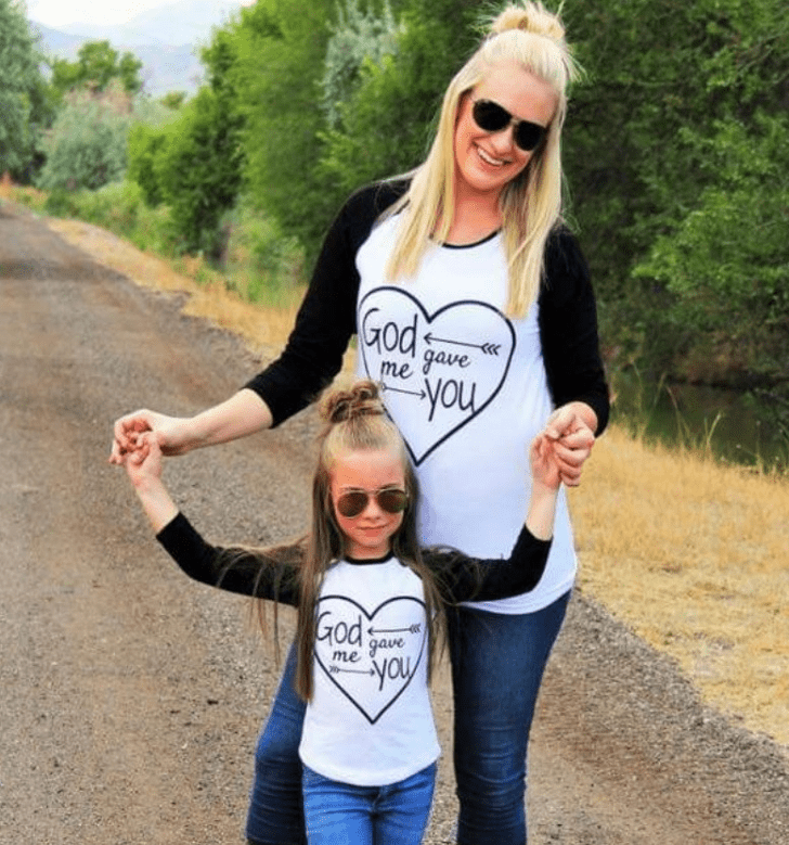 Pull mère fille blanc et noir