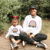 Pull mère fille tendance blanc