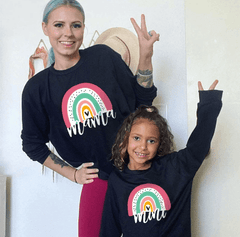 Pull mère fille tendance noir