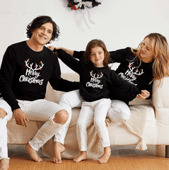 Pull noël famille assorti noir
