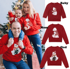 Pull noël famille ours polaire