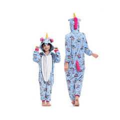 Pyjama mère fille licorne avec des dessins