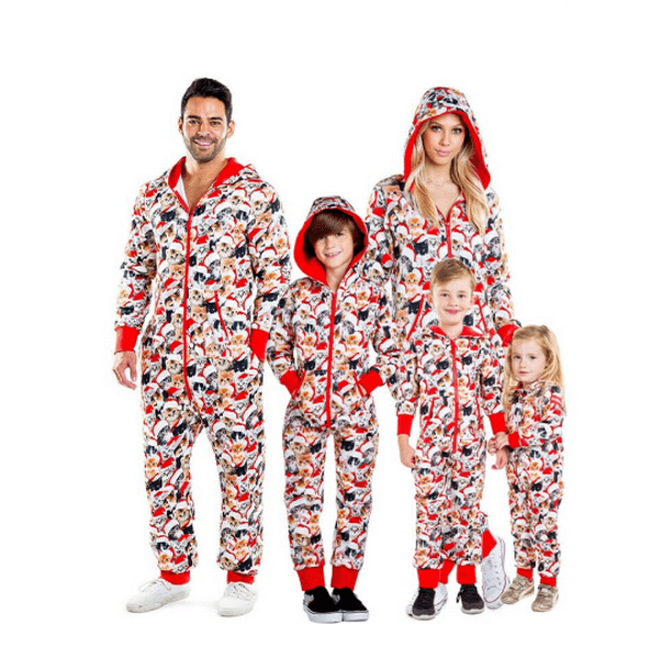 Pyjama noël famille petit chat
