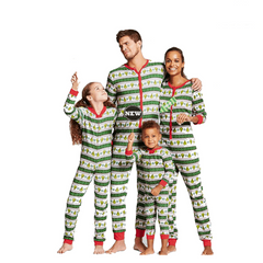 Pyjama noël famille blanc et vert