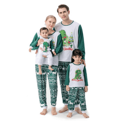Pyjama noël famille vert et blanc