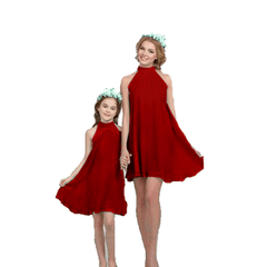 Robe mère fille colorée rouge