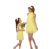 Robe mère fille colorée jaune