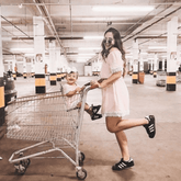 Robe mère fille courte rose