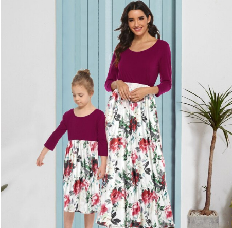 Robe mère fille de printemps