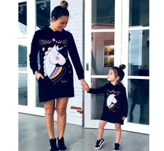 Robe mère fille licorne