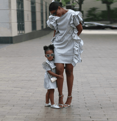 Robe mère fille mini à volants