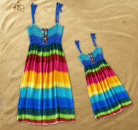 Robe mère fille multicolore