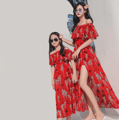 Robe mère fille ouverte pour l'été