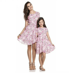 Robe mère fille rose violet