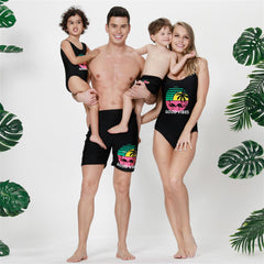Maillot de Bain Famille Flamant Rose