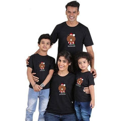 Tee shirt famille assorti joyeux noël noir