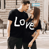 Tee shirt couple Love noir
