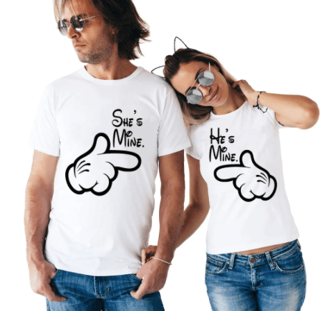 Tee shirt couple Disney