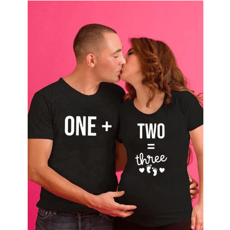 Tee shirt couple nous sommes 3