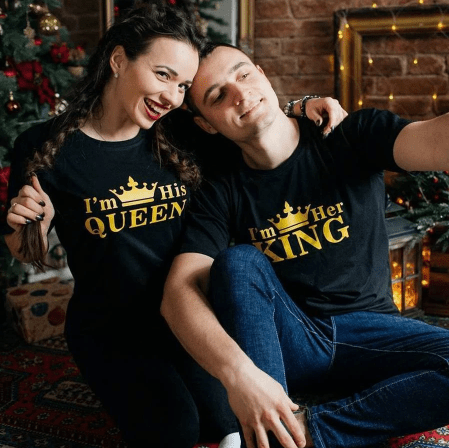 Tee shirt couple princesse et prince