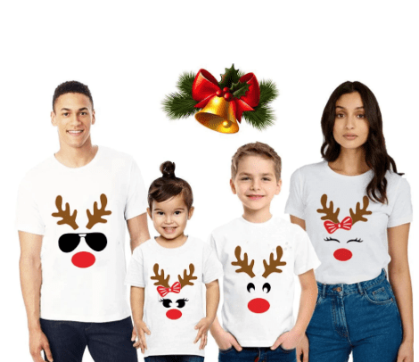Tee shirt famille assorti cerf