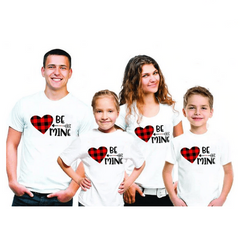Tee shirt famille assorti flèche et cœur